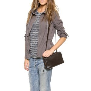 Madewell black leather twin-pouch crossbody